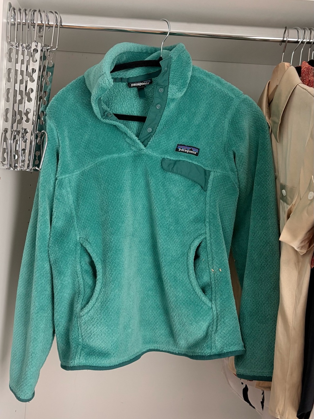 Patagonia Teal Green Snap Pullover Fleece